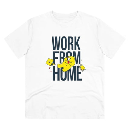 Men's PC Cotton Printed T-Shirt, White, 180GSM, Work from Home Design, Casual Wear