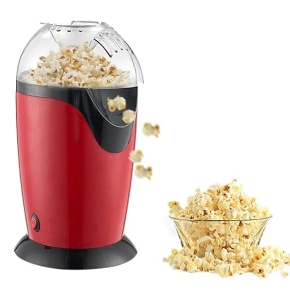 Electric Popcorn Maker Hot Air Popper Machine, Oil-Free, for Home Use