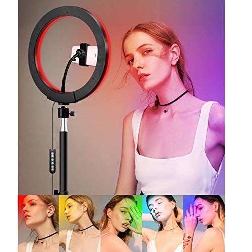 RGB Ring Light, 10 Inch, with 7 Feet Tripod Stand for Phone, Colour Lighting
