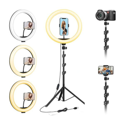 LED Ring Light, 10-Inch, with 7 Ft. Adjustable Tripod Stand, for Photography and Video