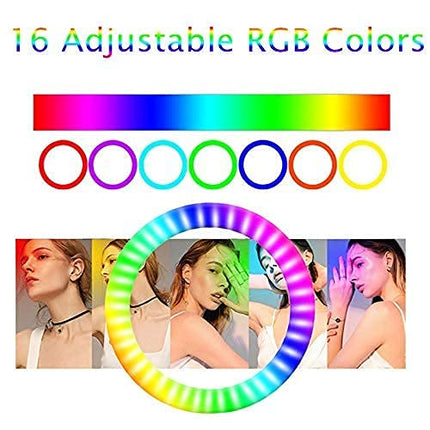 RGB Ring Light, 10 Inch, with 7 Feet Tripod Stand for Phone, Colour Lighting