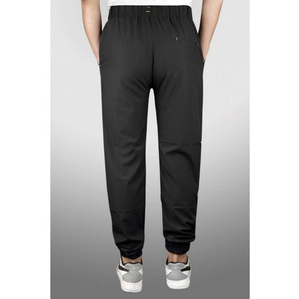 Men's Polyester Solid Track Pant, Lower, Black