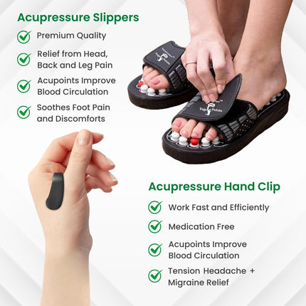 Magnetic Slippers for Men and Women, Foot Massager for Blood Circulation, Black, Rubber, Size 6