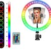 RGB Ring Light, 10 Inch, with 7 Feet Tripod Stand for Phone, Colour Lighting