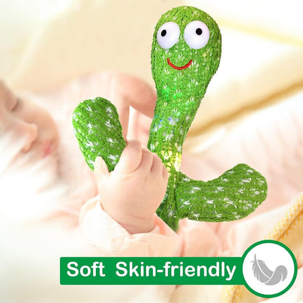 Rechargeable Talking Cactus Toy, Dancing, Singing, Recording, Repeats What You Say, Funny Educational Toy for Kids