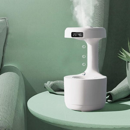 Anti-Gravity Water Droplet Humidifier, 800ml, Cool Mist, with Night Light, Auto-Shut Off, 2 Modes, Quiet Essential Oil Diffuser, for Home and Office, White