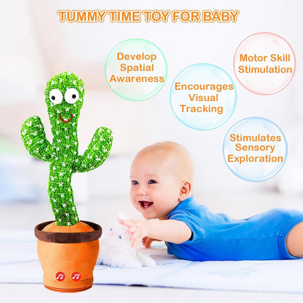 Rechargeable Talking Cactus Toy, Dancing, Singing, Recording, Repeats What You Say, Funny Educational Toy for Kids