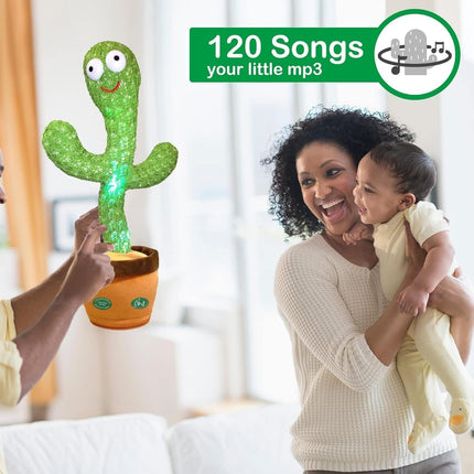 Rechargeable Talking Cactus Toy, Dancing, Singing, Recording, Repeats What You Say, Funny Educational Toy for Kids